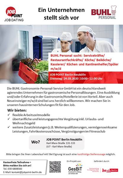 JOB DATING mit BUHL Personal GmbH