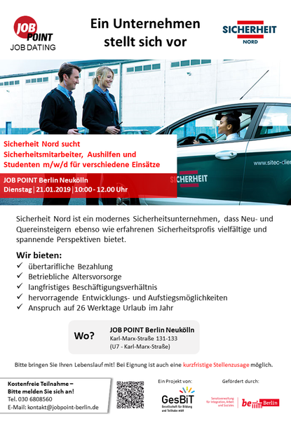 Job Dating mit Sicherheit Nord