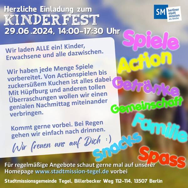 Kinderfest 2024 - Stadtmissionsgemeinde Tegel