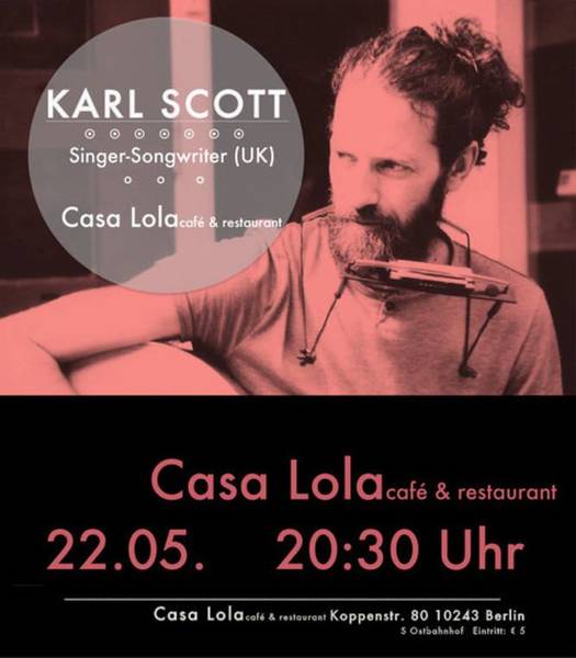  Live Musik - Singer-Songwriter KARL SCOTT - Casa Lola 