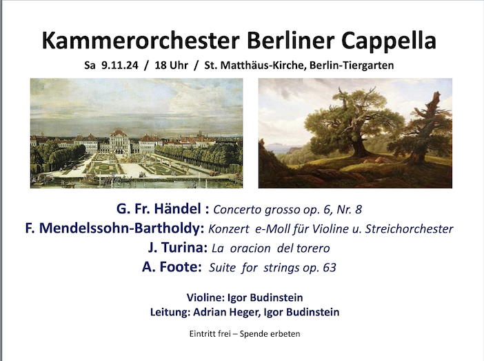 Orchesterkonzert des Berliner Kammerorchester Cappella 
