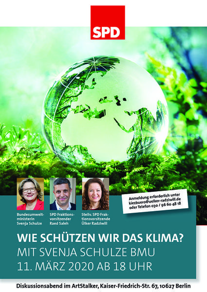 Wie schützen wir das Klima? Mit Bundesumweltministerin Svenja Schulze + SPD-Fraktionsvorsitzender Raed Saleh