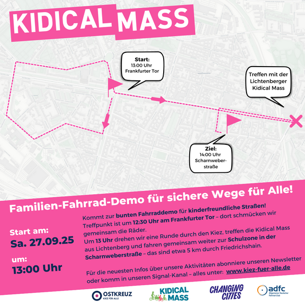Friedrichshain: Kidical Mass am 27. September 