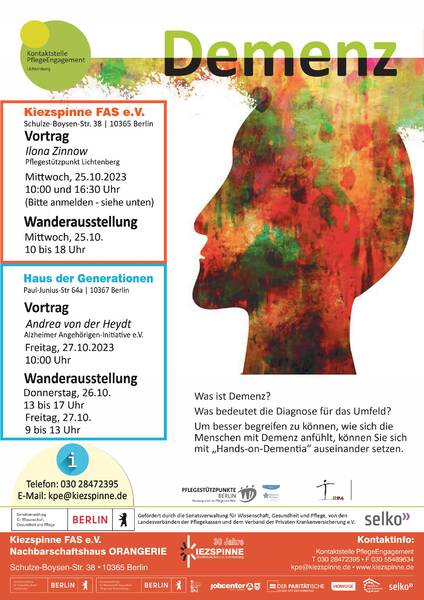 Veranstaltungsreihe und Wanderausstellung "Demenz"