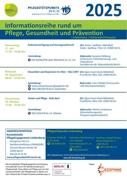  Inforeihe 2025 "Einsamkeit und Depression im Alter - Was hilft?"
