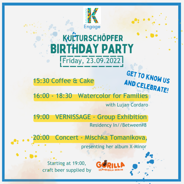 9. Geburtstagsparty der Kulturschöpfer - Tag der offenen Tür