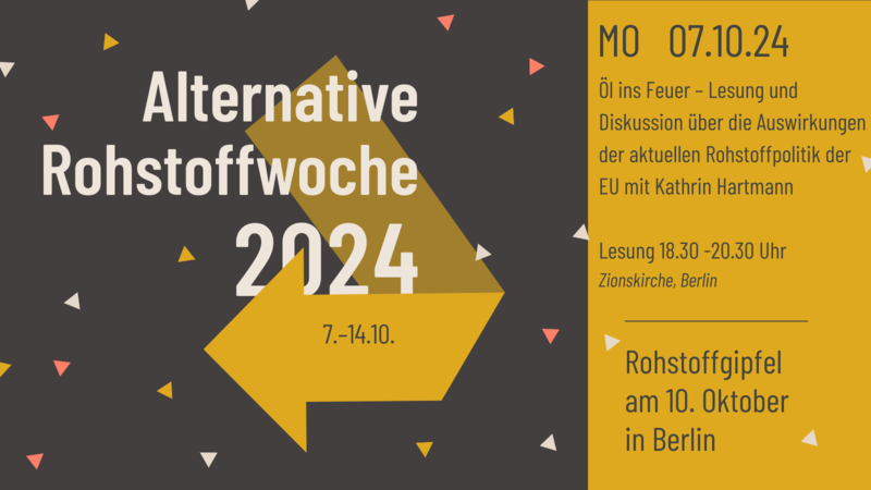 Öl ins Feuer – Lesung und Diskussion über die Auswirkungen der aktuellen Rohstoffpolitik der EU