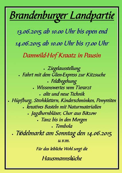 Hoffest im Rahmen der Brandenburger Landpartie