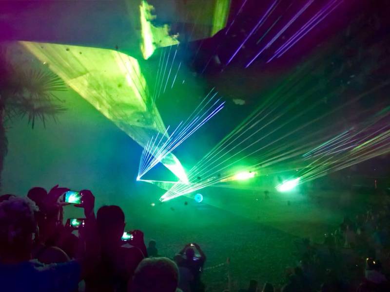 Lasershow im & über Strandbad Weißensee