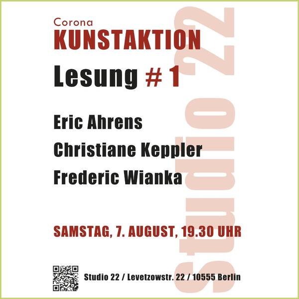 Corona-Kunstaktion: Lesung # 1, Texte aus dem Lockdown