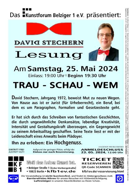 David Stechern -Lesung- Trau - Schau - Wem 