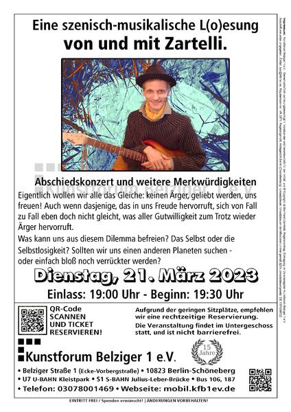 Eine szenisch-musikalische L(o)esung von und mit Zartelli im  Kunstforum Belziger 1 e.V.
