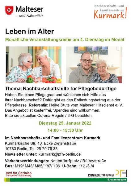Nachbarschaftshilfe für Pflegebedürftige: offene Veranstaltung