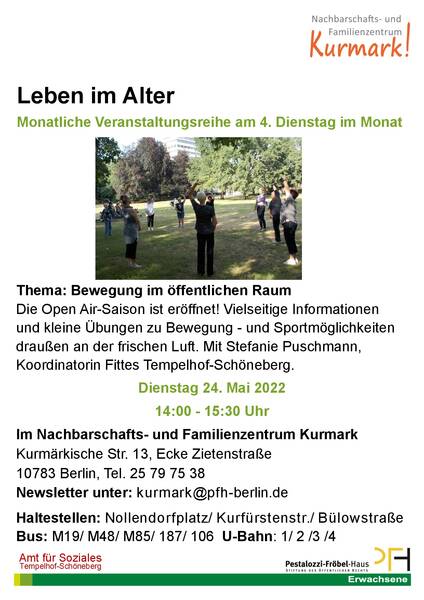 Bewegung im öffentlichen Raum - Thema bei Leben im Alter