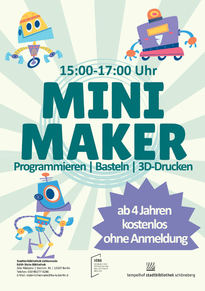 Mini-Maker in der Stadtteilbibliothek Lichtenrade