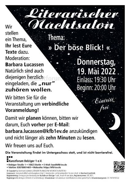 Literarischer Nachtsalon im Kunstforum Belziger 1 e.V.