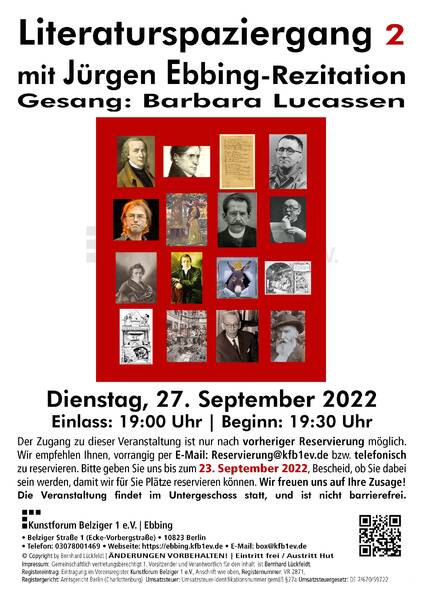 Literaturspaziergang 2 mit Jürgen Ebbing im  Kunstforum Belziger 1 e.V.