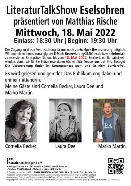LiteraturTalkShow Eselsohren  präsentiert von Matthias Rische 