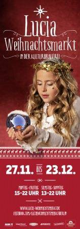 Fröhliches Weihnachtssingen beim Lucia Weihnachtsmarkt in der Kulturbrauerei