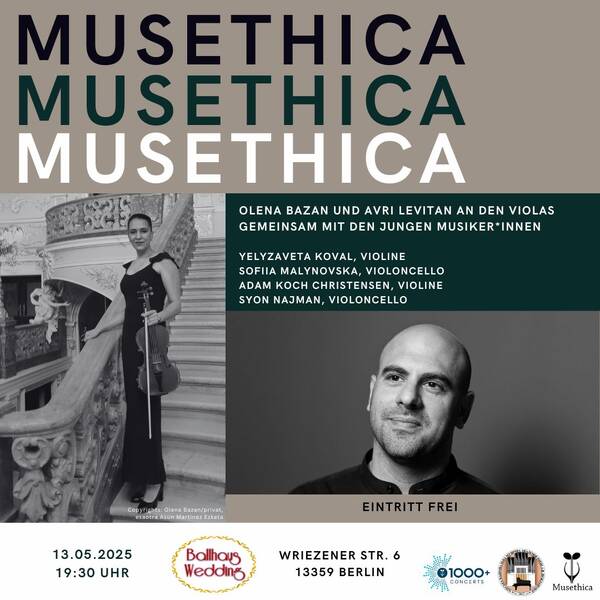  Musethica startet Kooperation mit ukrainischer Musikhochschule in Odessa: Öffentliches Konzert am 13.05.