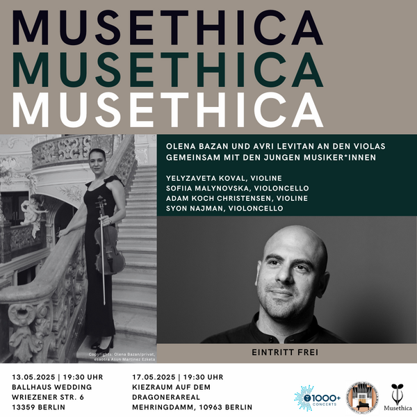 Musethica startet Kooperation mit ukrainischer Musikhochschule in Odessa: Öffentliches Konzert am 17.05.