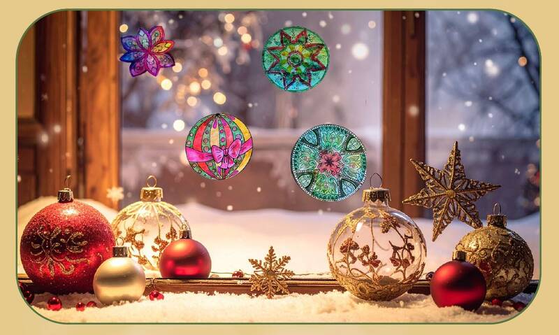Weihnachtliche Mandala-Fensterbilder gestalten