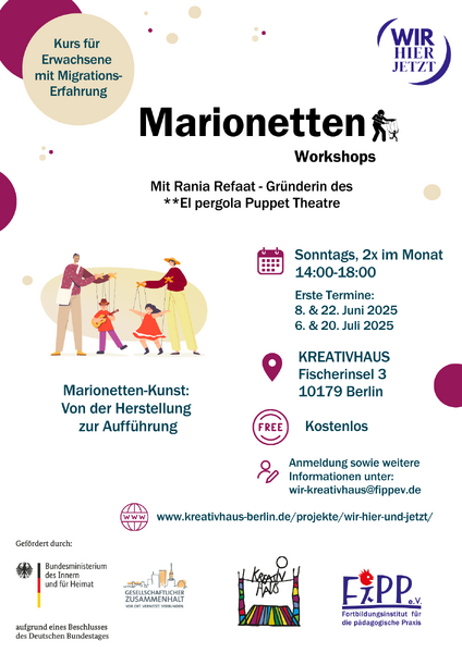 Für Migrant*innen: Kurs „Marionetten-Kunst – von der Herstellung zur Aufführung“ 