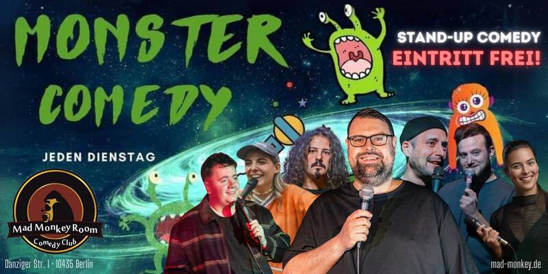 Monster Earlyshow: Stand up Comedy im "Mad Monkey Room", direkt U Eberswalderstr 18:30 Uhr