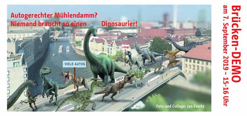 Dinosaurier Mühlendammbrücke am Nikolaiviertel, Mitte