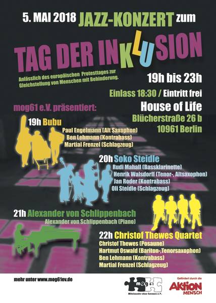 Alexander von Schlippenbach mit Großmeistern der Free Jazz-Szene : hochkarätiger Jazzkonzert- Abend im Zeichen der Inklusion!