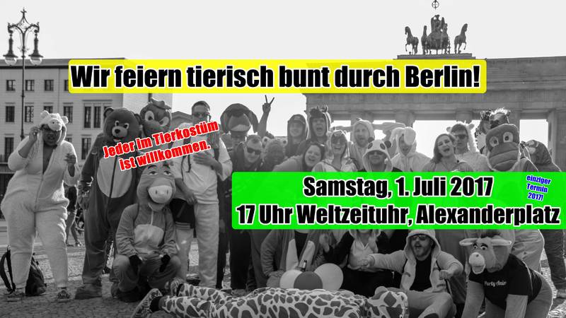 PartyAnimals: In Tierkostümen durch Berlin feiern. 