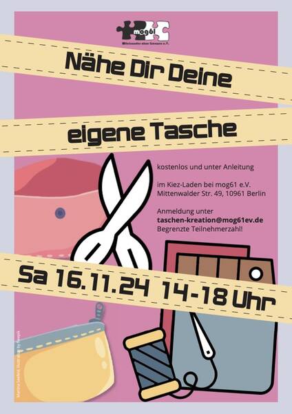Taschen kreativ gestalten: Näh deine eigene Tasche bei mog61 – kostenlos!