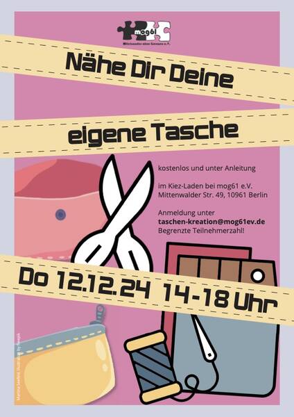 Taschen kreativ gestalten: Näh deine eigene Tasche bei mog61 – kostenlos!