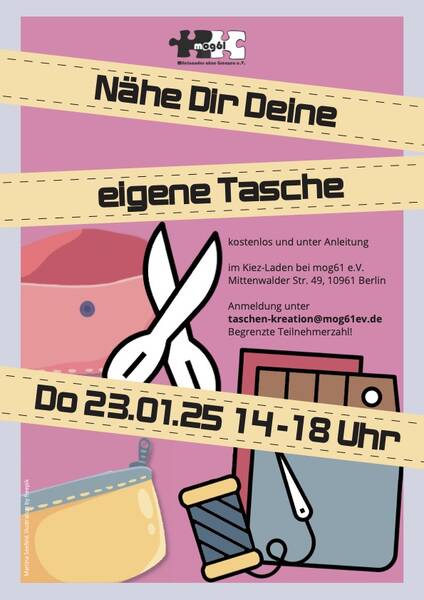Taschen kreativ gestalten: Näh deine eigene Tasche bei mog61 – kostenlos!