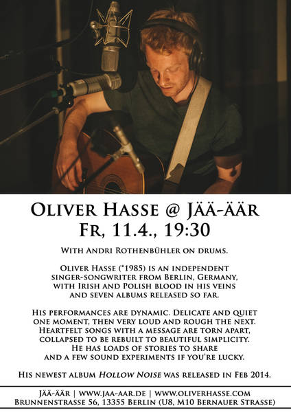Konzert: Singer-Songwriter Oliver Hasse @ Jää-äär, Mitte