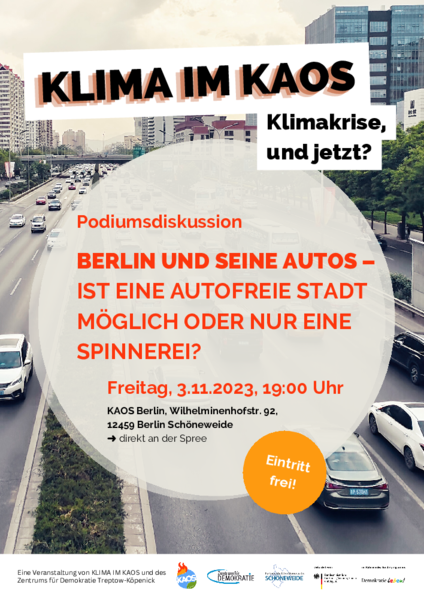 Podiumsdiskussion "Berlin und seine Autos" im Kaos 