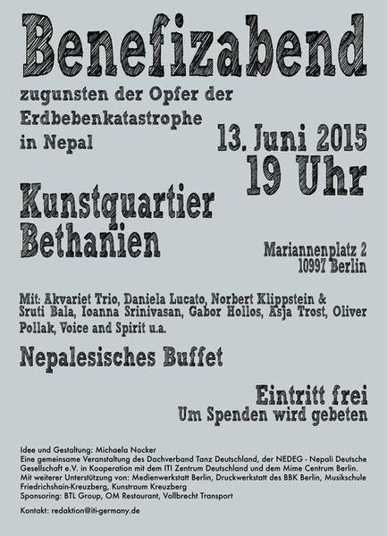 Benefizabend MADA[R]T – KUNST HILFT NEPAL – für die Opfer der verheerenden Erdbebenkatastrophe