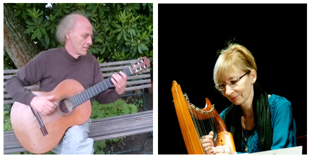 Gitarre und Harfe