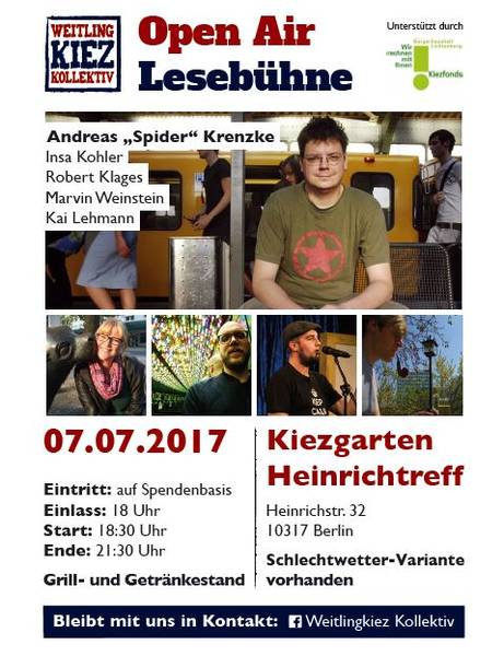 Open Air Lesebühne mit Andreas "Spider" Krenzke