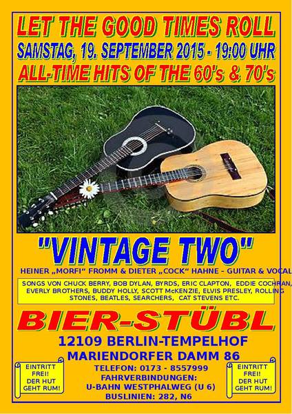 All-Time Hits of the 60's & 70's mit "Vintage Two" im "Bier-Stübl" am Mariendorfer Damm