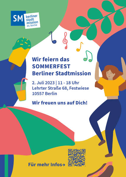 Sommerfest der Berliner Stadtmission mit Live-Musik und interaktiven Ständen