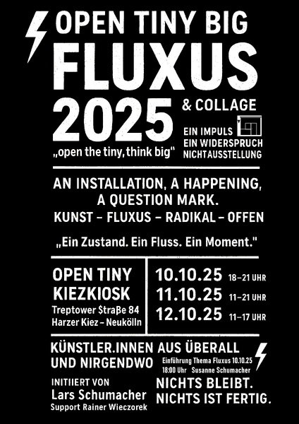 Open Tiny Big - Fluxus 2025 Kunst im Harzer Kiez Kiosk