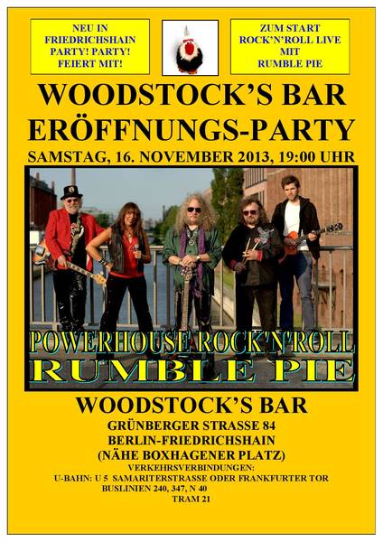 Powerhouse Rock'n'Roll von "Rumble Pie" zur Eröffnung von "Woodstock's Bar"