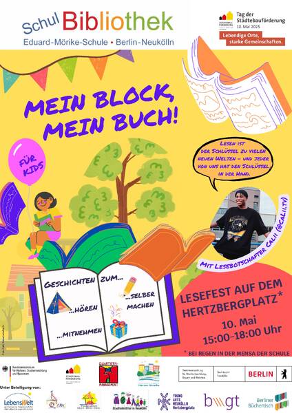 Lesefest "Mein Block, mein Buch!" auf dem Hertzbergplatz