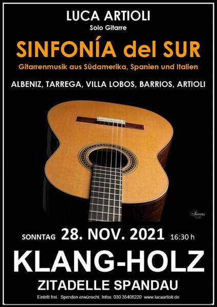 Luca Artioli ( Dieses Konzert wird wegen Krankheit Verschoben )