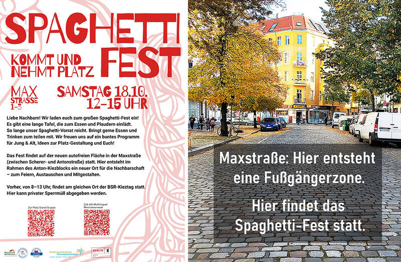 Spaghetti-Fest zur Eröffnung des Antonkiezblocks