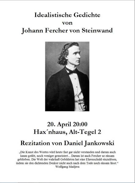 Lyrikrezitation Johann Fercher von Steinwand