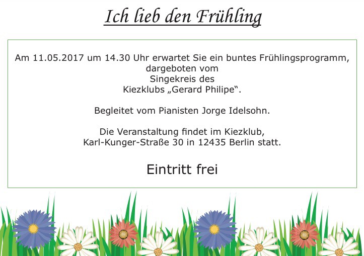 Ich lieb´den Frühling Chorkonzert