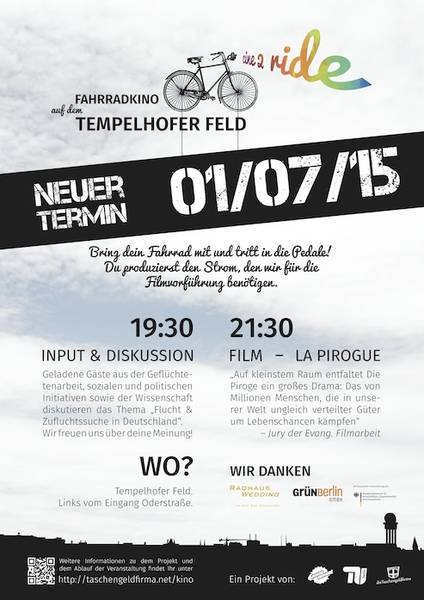 Fahrradkino auf dem Tempelhofer Feld [Cine 2 Ride]