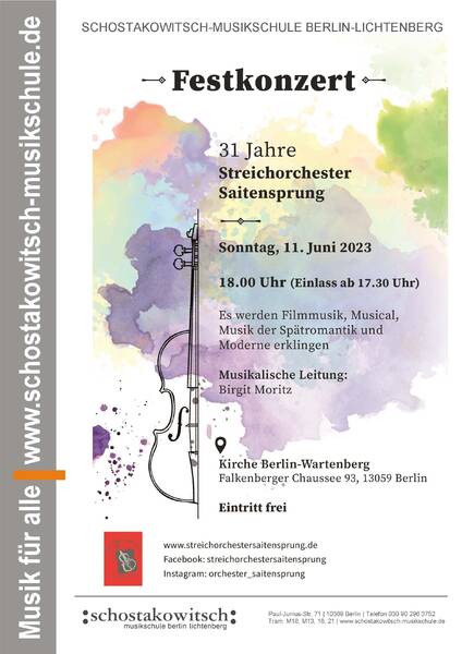 Jubiläumskonzert Streichorchester Saitensprung